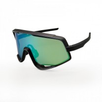 100% Glendale Sunglasses Matte Black Frame HiPER Green Mirror Lens