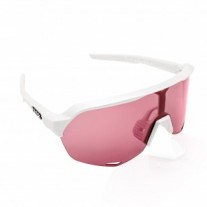 100% S2 Sport Performance Sunglasses Matte White Frame Rose Lens