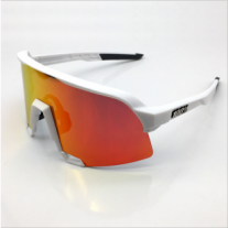 100% S3 Sport Sunglasses White Frame HiPER Ruby Mirror Lens