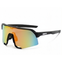 100% S3 Sunglasses Black Frame HiPER Galaxy Gold Mirror Lens