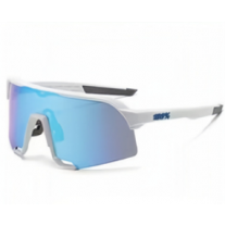 100% S3 Sunglasses White Frame HiPER Blue Mirror Lens