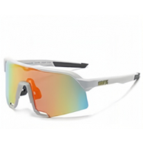 100% S3 Sunglasses White Frame HiPER Galaxy Ruby Mirror Lens