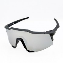 100% Speedcraft Sunglasses Black Frame HiPER Grey Mirror Lens