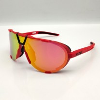 100% Westcraft Sunglasses Red Frame Ruby Multilayer Mirror Lens