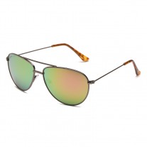 Maui Jim Cliff House Polarized Aviator Sunglasses Gunmetal Frame Pink Green Lens