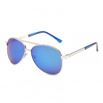Maui Jim Seacliff Polarized Aviator Sunglasses Silver Frame Blue Lens