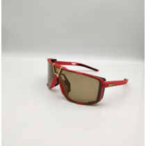 100% Eastcraft Sunglasses Red Frame Soft Gold Mirror Lens