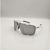 100% Eastcraft Sunglasses White Frame HiPER Grey Mirror Lens