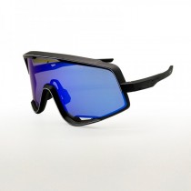 100% Glendale Sunglasses Black Frame HiPER Blue Mirror Lens