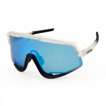 100% Glendale Sunglasses Crystal Frame HiPER Blue Mirror Lens