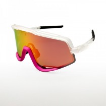 100% Glendale Sunglasses Crystal Pink Frame HiPER Ruby Mirror Lens