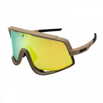 100% Glendale Sunglasses Khaki Frame HiPER Gold Mirror Lens