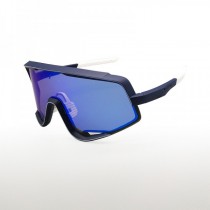 100% Glendale Sunglasses Navy Blue Frame HiPER Blue Mirror Lens