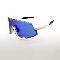 100% Glendale Sunglasses White Frame HiPER Blue Lens