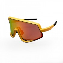 100% Glendale Sunglasses Yellow Frame HiPER Ruby Mirror Lens
