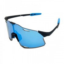 100% Hypercraft Cycling Sports Sunglasses Black Frame Sapphire Lens