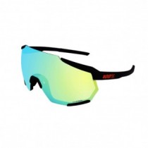 100% Racetrap 3.0 Cycling Sunglasses Black Frame HiPER Blue Green Lens