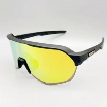 100% S2 Sport Performance Sunglasses Black Frame Galaxy Gold Lens