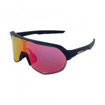 100% S2 Sunglasses Matte Black Frame HiPER Ruby Red Lens