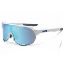 100% S2 Sunglasses White Frame HiPER Blue Mirror Lens