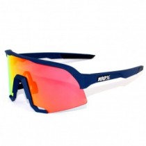 100% S3 Sport Sunglasses Dark Blue Frame HiPER Ruby Mirror Lens