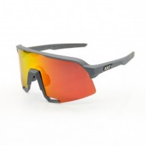 100% S3 Sport Sunglasses Matte Grey Frame HiPER Ruby Mirror Lens