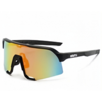 100% S3 Sunglasses Black Frame HiPER Galaxy Gold Mirror Lens