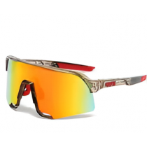 100% S3 Sunglasses Crystal Grey Frame HiPER Galaxy Ruby Mirror Lens