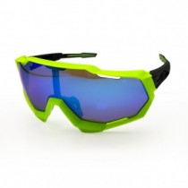 100% Speedtrap Sport Cycling Sunglasses Green Frame Sapphire Lens