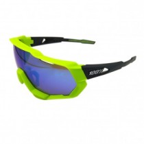 100% Speedtrap Sunglasses Green Frame HiPER® Blue Multilayer Mirror Lens