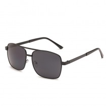 Maui Jim Compass Polarized Rectangular Sunglasses Black Frame Black Lens
