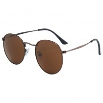 Maui Jim Round Polarized Sunglasses Copper Metal Frame Dark Brown Lens