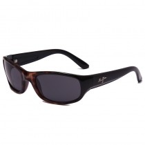 Maui Jim Stingray Polarized Wrap Sunglasses Black Havana Frame Dark Grey Lens