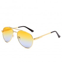 Maui Jim Waterfront Polarized Sunglasses Gold Metal Frame Dual Mirror Gold to Silver Lens