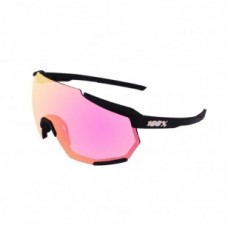 100% Racetrap 3.0 Cycling Sunglasses Black Frame HiPER Gold Pink Lens