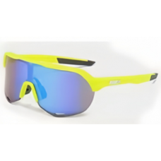 100% S2 Sunglasses Yellow Frame HiPER Blue Mirror Lens