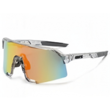 100% S3 Sunglasses Crystal Grey Frame HiPER Ruby Mirror Lens