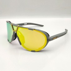 100% Westcraft Sunglasses Grey Frame HiPER Gold Multilayer Mirror Lens