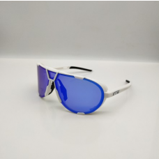100% Westcraft Sunglasses White Frame HiPER Deep Blue Multilayer Mirror Lens