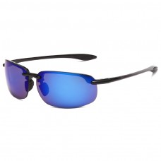 Maui Jim Ho'okipa Polarized Sunglasses Black Frame Blue Hawaii Lens