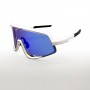 100% Glendale Sunglasses White Frame HiPER Blue Lens