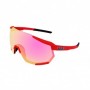 100% Racetrap 3.0 Cycling Sunglasses Red Frame HiPER Pink Gold Lens