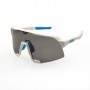 100% S3 Sport Sunglasses White Blue Frame HiPER Grey Mirror Lens