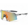 100% S3 Sunglasses Crystal Grey Frame HiPER Ruby Mirror Lens