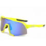 100% S3 Sunglasses Neon Green Frame HiPER Blue Mirror Lens