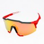 100% Speedcraft Sunglasses Red Black Frame HiPER Ruby Mirror Lens