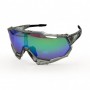 100% Speedtrap Sport Cycling Sunglasses Crystal Grey Frame Blue Green Lens
