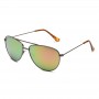 Maui Jim Cliff House Polarized Aviator Sunglasses Gunmetal Frame Pink Green Lens
