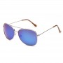 Maui Jim Cliff House Polarized Aviator Sunglasses Silver Frame Blue Hawaii Lens