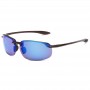 Maui Jim Ho'okipa Polarized Sunglasses Dark Brown Frame Blue Lens